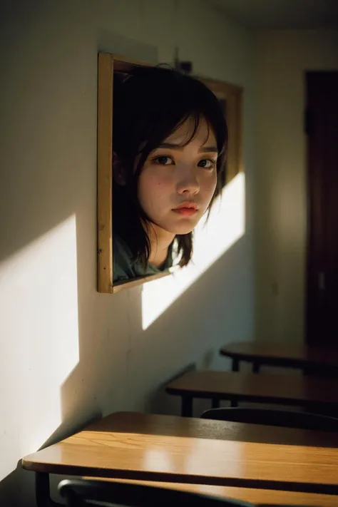 Humanistic Photography,film photography,long shot,negative space,
Panoramic photo of classroom after school,
soft light,rim light,beautiful shadow,low key,(photorealistic, raw photo:1.2),(natural skin texture, realistic eye and face details),hyperrealism,ultra high res,4K,Best quality,masterpiece,in the dark,
<lora:NegStd1:0.6>