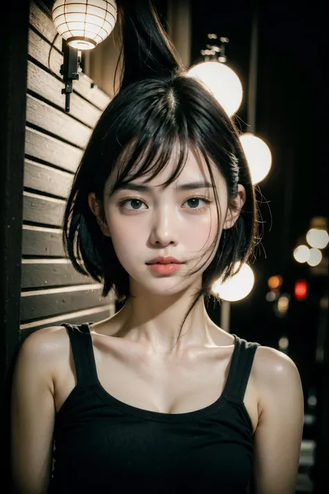 Film photo of a girl with short hair in the dark,bokeh,<lora:xhsGirl3:0.7>