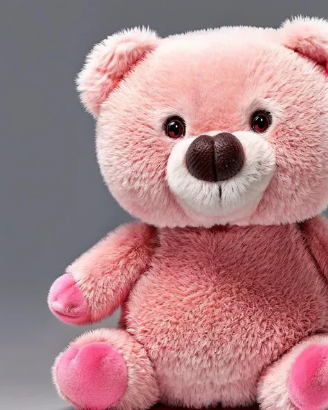 no humans, animal focus, bear, grey background, open mouth, solo, smile, looking at viewer, blush, shirt, simple background, stuffed animal, arms up, red shirt, solo,Chibi ,  <lora:fluffya_20230814092051:0.82>