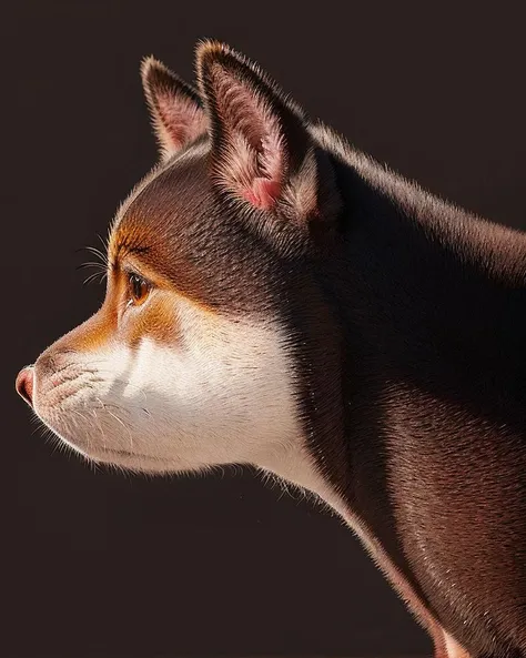animal focus, simple background, no humans, animal, dog(black), realistic, from side, whiskers, solo, profile,chibi , <lora:fluffya_20230814092051:0.83>
