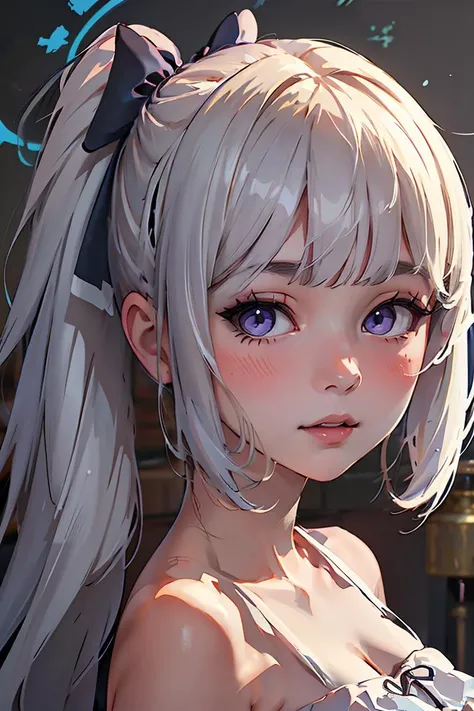 (masterpiece, best quality), 1girl, beautiful face, <lora:azusaswim:1> azusa swim, halo,