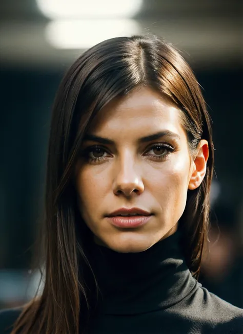 A stunning intricate full color portrait of (sks woman:1), wearing a black turtleneck, epic character composition, by ilya kuvshinov, alessio albi, nina masic, sharp focus, natural lighting, subsurface scattering, f2, 35mm, film grain, <lora:lora_sandra_v1_from_v1_160:1>