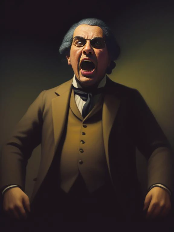 <lora:sd_xl_offset_example-lora_1.0:0.8>, A painting that represents greed, fear, anger, and ignorance in the style of Goya, Hogarth, and Zapata, dark shadows, chiaroscuro, dramatic contrast, vivid colors, expressive brushstrokes, captivating, emotional, powerful, thought-provoking