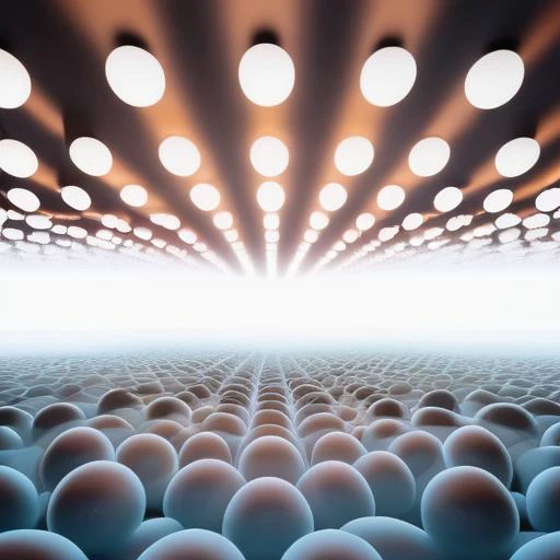 a vast expanse of balls of light floating in an infinite abyss, isolation auras, hyperrealist exactitude, masterpiece digital art, 3d, hd, depth, surreal. vray