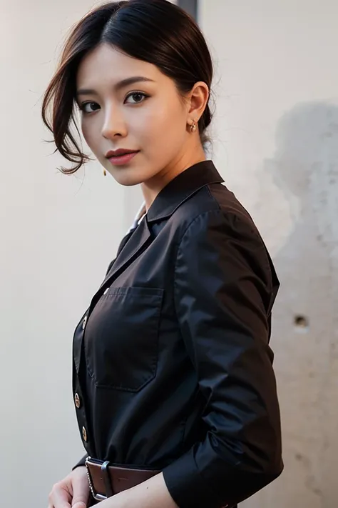 1girl, leeveless shirt, low key lights,close-up,(smile:0.6), (8k, RAW photo, best quality, masterpiece:1.2),(realistic, photo-realistic:1.37), Hongkong lawer suit,<lora:janiceManChinese_v1:0.7>,(low key lighting),((((20 years old))))