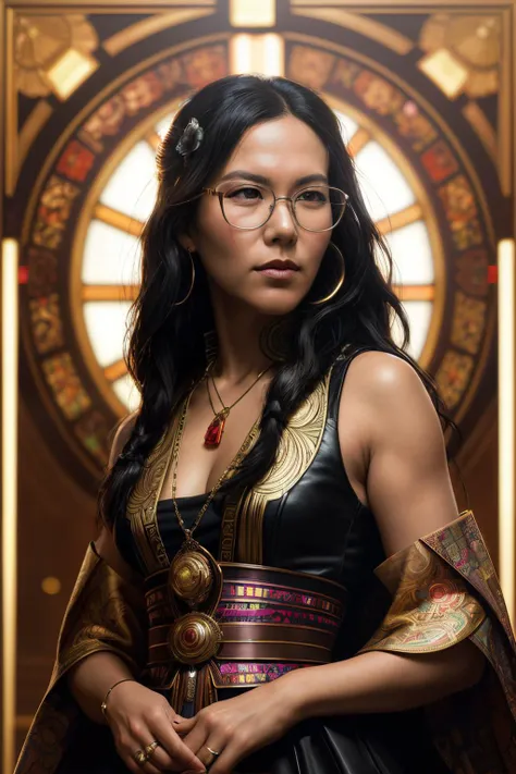 portrait photo of aliWong1 alluring portrait, intricate, highly detailed, digital painting, artstation, concept art, naughty, sharp focus, cinematic lighting, illustration, art by artgerm and greg rutkowski, alphonse mucha, cgsociety