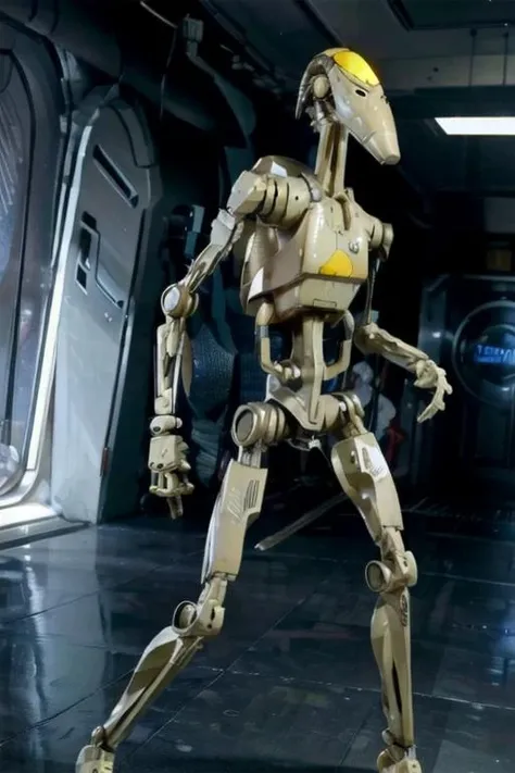 <lora:NEW_b1:0.9> B1, non-humanoid robot solo dynamic pose, action pose