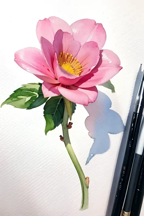 (masterpiece, beat quality, official art, watercolor sketch), a flower