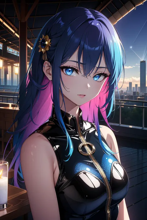1girl, (portrait art by Ren Hang:1.2) , dramatic Octane render, summer indoors and Solar eclipse in background, flawless, high angle shot of a Exhausted Furious Cosplayer ([Airship|doughnut]:1.3) , it is with DayGlo blue print, it has intricate details, [good-looking:Lovely:20] Stadium in background, Smoky Conditions, Panorama, Dark and Gritty, Dragoncore, Candle light, Low shutter, Agfacolor, dark indigo and Neon splash, sgraffito, High quality, wallpaper, heroic