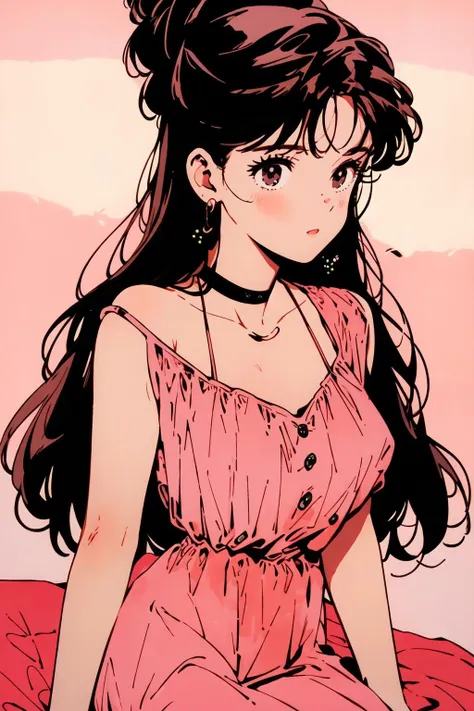 <lora:1990:1>1 girl,pink dress