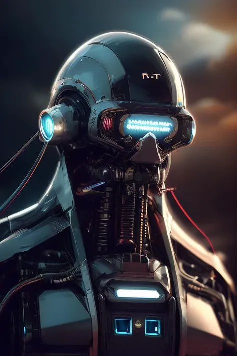 rz88mkultr4, a closeup of a robot , a digital rendering , inspired by Raymond Swanland retrowaves : 4 k, sharp digital art retrowave retrowave ultra detailed retrowave