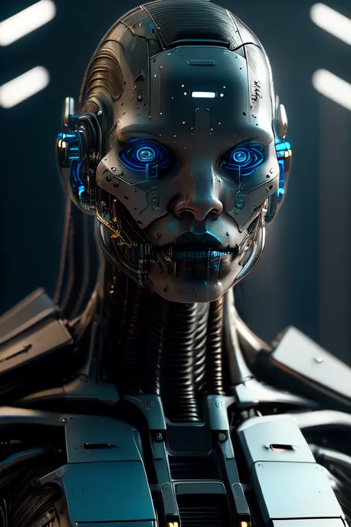 rz88mkultr4, a closeup of a cyborg , trending on artstation, ultra realistic, ultradetailed, cyberpunk details, neon heavy blacks and blue depth camera low angle, 3 5 mm