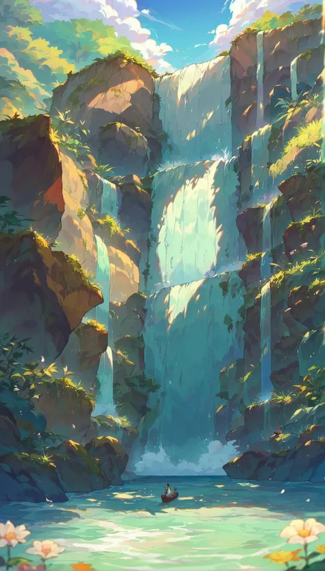 score_9, score_8_up, score_7_up, score_6_up, source anime, scenery,
waterfall in a rocky area with a small boat in the water, waterfall,
masterpiece, best quality, very aesthetic, absurdres,
<lora:detailed_backgrounds_v2:1>