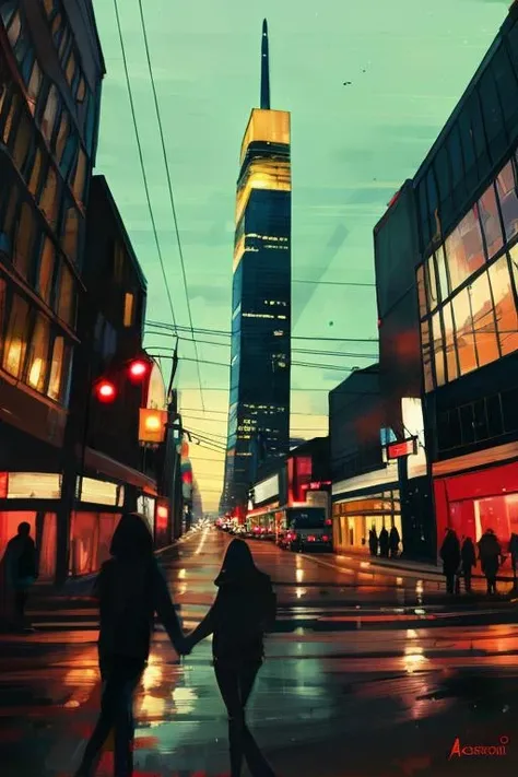city, cityscape,night, night sky,  <lora:aenami_v2-000022:1>