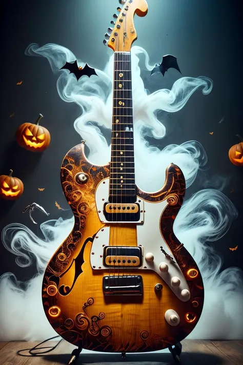 <lora:HalloweenGlowStyle:1>RAW Photo of HalloweenGlowStyle White guitar, (Masterpiece:1.3) (best quality:1.2) (high quality:1.1)