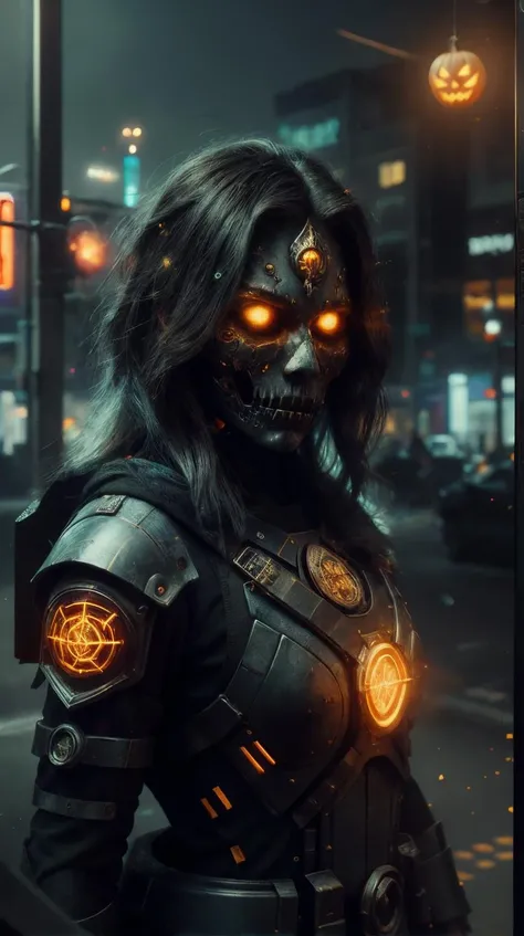 <lora:HalloweenGlowStyle:1>RAW Photo of HalloweenGlowStyle Cyan portrait holy dark grey hair of futuristic police girl, black armored uniform, at cyberpunk reflected tokyo night, ssci - fi and fantasy, neon light, intricate and very very beautiful, highly detailed, digital painting, artstation, concept art, smooth and sharp focus, illustration, art by tian zi and wlop and alphonse mucha, (Masterpiece:1.3) (best quality:1.2) (high quality:1.1)