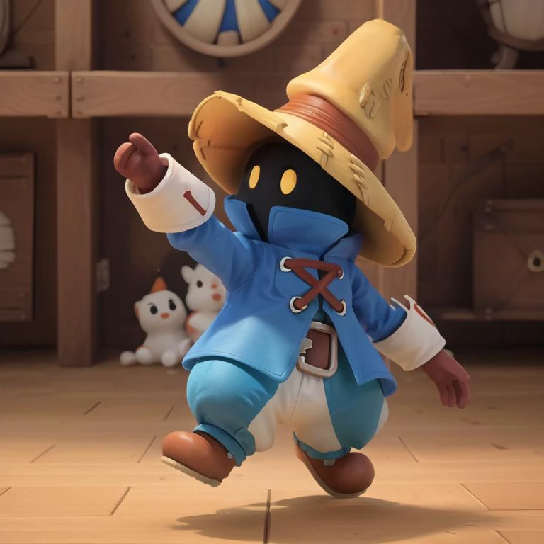 masterpiece, full body, detail body, from side, running, <lora:ViviFinalFantasy0:1> vivi ornitier (final fantasy), vivi