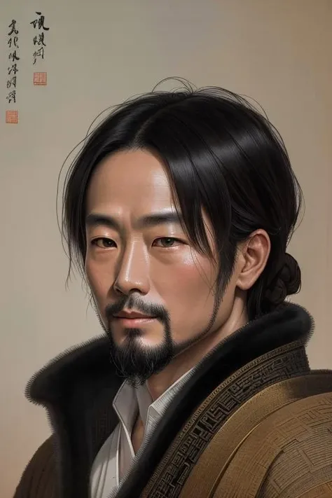 masterpiece, high quality, high resolution,8k, chinese painting of  a man, close up, sharp focus  <lora:lineskStyle_v10:0.75>