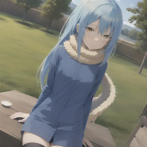 anime,1girl, (masterpiece), (best quality),
def1,
solo,blush, looking at viewer,
blue sky, grass,
<lora:rimuruTempest4Outfits_v11:0.9>