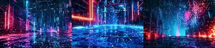 (otherworldly), highly insanely detailed, masterpiece, top quality, best quality, highres, 4k, 8k, RAW photo, (very aesthetic, beautiful and aesthetic), <lora:A stage background style:1>, Neon, stage background, sparkling, (fantasy world)