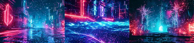(otherworldly), highly insanely detailed, masterpiece, top quality, best quality, highres, 4k, 8k, RAW photo, (very aesthetic, beautiful and aesthetic), <lora:A stage background style:1>, Neon, stage background, sparkling, (fantasy world)