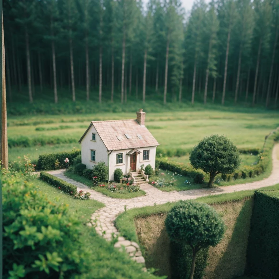 Miniature world, no human, misty comes, small village, forest:1, small house, small human:1,
<lora:Miniature world(final1):1>