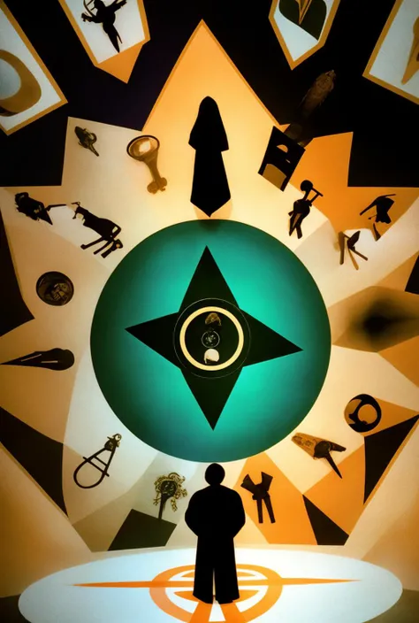 a couple of people standing in a circle with pictures , video art , Barron Storey, occult, a colorized photo, institutional critique