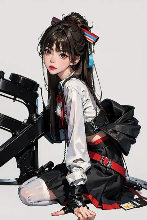 ((masterpiece, best_quality)), 1girl, solo, white_background, black_hair, long_hair, zettai_ryouiki, skirt, ((full_body)), <lora:mikuya_v15:0.8>