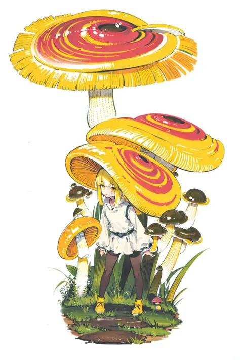 (extremely detailed CG unity 16k wallpaper,best quality,extreme quality,masterpiece,ultra-detailed,:1.3),
ultra high res,
<lora:Mushroom:0.9> (1girl,yellow mushroom,monster girl:1.5)
