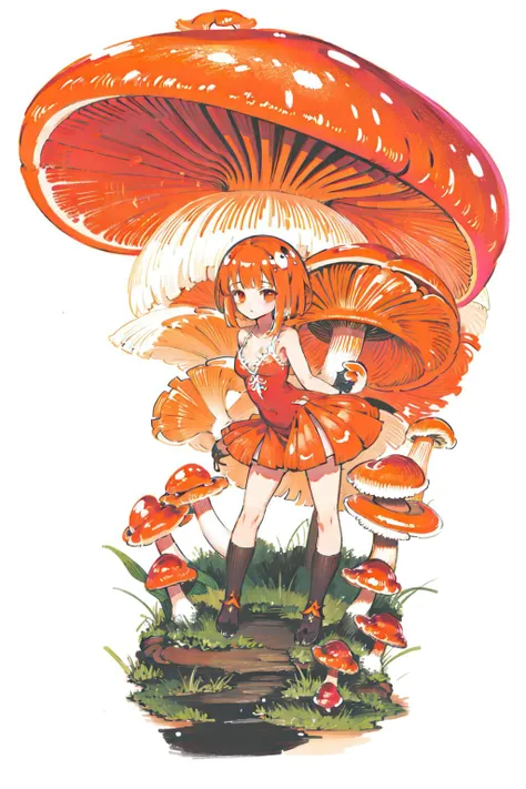(extremely detailed CG unity 16k wallpaper,best quality,extreme quality,masterpiece,ultra-detailed,:1.3),
ultra high res,
<lora:Mushroom:0.9> (1girl,orange mushroom,monster girl:1.5)