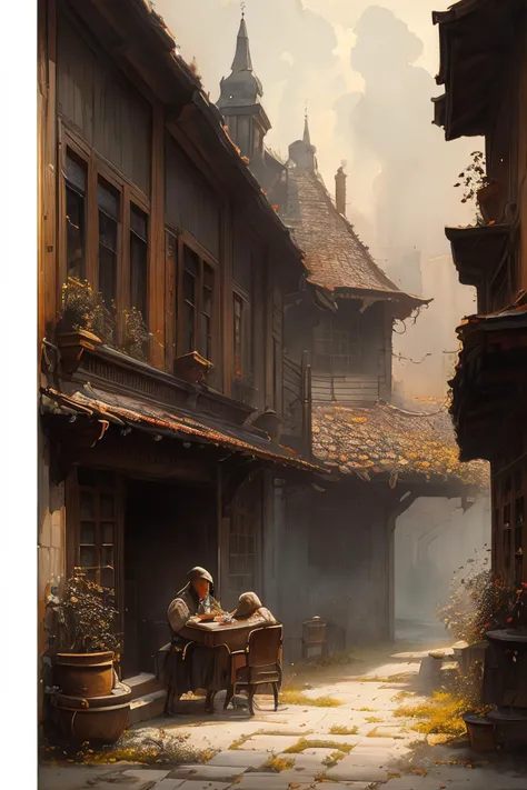 masterpiece,best quality,<lora:tbh138-:0.7>,illustration,style of Adrianus Eversen,watercolor,building