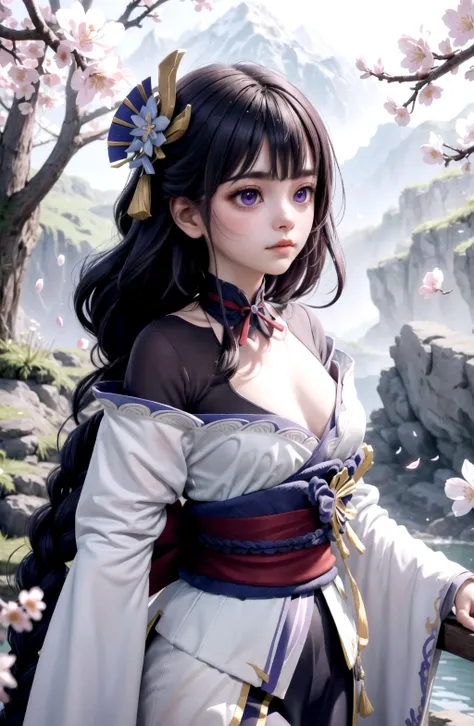 (ã£âÏâ)㣠(anime, 8k, masterpiece, top quality, best quality, beautiful and aesthetic:1.2, professional illustrasion:1.1 ,ultra detail:1.3 , perfect lighting), highly detailed ,
<lora:raidenshogun1-000009:1> raidenshogundef,
and Each petal of this flower is as delicate as a work of art, with light spreading across its transparent petals, creating an effect that is both bright and deep. The spots of light on the petals and the scattering of colors add a certain dreaminess, plunging the viewer into an ethereal and serene world. The background is a deep and moving color that enhances the distinctive features of the plum blossom in a soft way.
<lora:hll1-last-lora:0.3> <lora:ishikei_v0.1:0.1> <lora:kantoku_v0.1:0.15> <lora:hll3.1-lora:0.3> <lora:eye_opening_v2.0:-1> <lora:Tsurime:0.55>