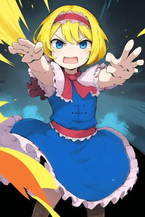 <lora:ICG_V10:0.8>,ICG,blue eyes,blonde hair,blue dress,
angry,open mouth,