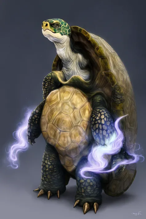 professional digital illustrationa of a female (tortle:1.2) sorcerer, art by Wendy Froud and Gerald Brom, moody lighting, aesthetic and 4k and 8K and 4k and aesthetic