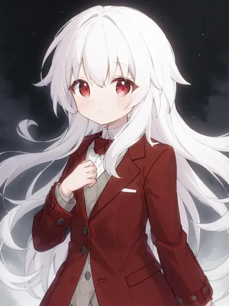 kelala girl,white hair,Red eyes,<lora:xl_kelala girl-000011:0.9>,Piece Suit