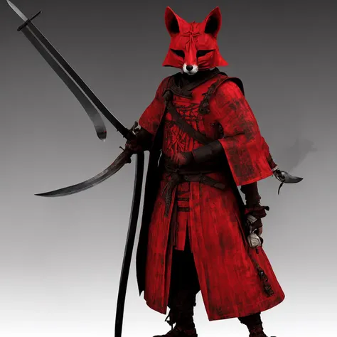 textless, Edo Period ChristianBale Fox Mask Ronin, masterless samurai, shogunate rogue swordsman