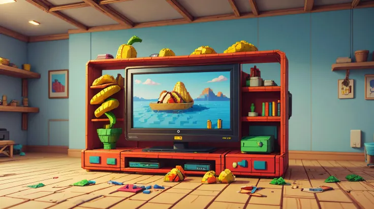 side scrolling video game <lora:NESVoxelStyle:0.75> NESVoxelStyle banana <lora:add_detail:0.5> , Voxel, 3D, Pixel, plastic, shiny, (Masterpiece:1.3) (best quality:1.2) (high quality:1.1)