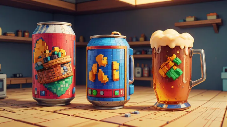 side scrolling video game <lora:NESVoxelStyle:0.75> NESVoxelStyle beer <lora:add_detail:0.5> , Voxel, 3D, Pixel, plastic, shiny, (Masterpiece:1.3) (best quality:1.2) (high quality:1.1)