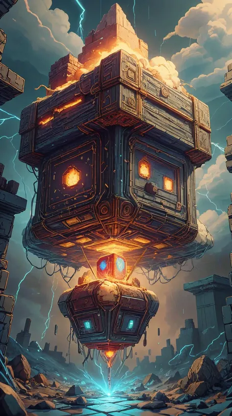 <lora:NESVoxelStyle:0.75> NESVoxelStyle solo, upper body, looking up, detailed background, detailed face, (<lora:ExpeditionStyle:0.6>, ExpeditionStyle theme:1.1), lightning flickering in eyes, lightningthunder-mage, intense concentration, wearing elaborate white mage clothes, cloak billowing dramatically, amulet, ancient staff of enchanted lightning, mystical glyphs converging, floating particles, sparks, creating whirlwind, rain, stormy sky in background, dim light, epic atmosphere, <lora:add_detail:0.5> , Voxel, 3D, Pixel, (Masterpiece:1.3) (best quality:1.2) (high quality:1.1)