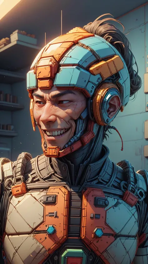 <lora:NESVoxelStyle:1> NESVoxelStyle hyperrealistic close-up translucent gothic exoskeleton!! smiling chinese man covered highly detailed concept art eric zener elson peter cinematic side soft blue light high angle hd 8k sharp shallow depth of field <lora:add_detail:0.5>, (Masterpiece:1.3) (best quality:1.2) (high quality:1.1)
