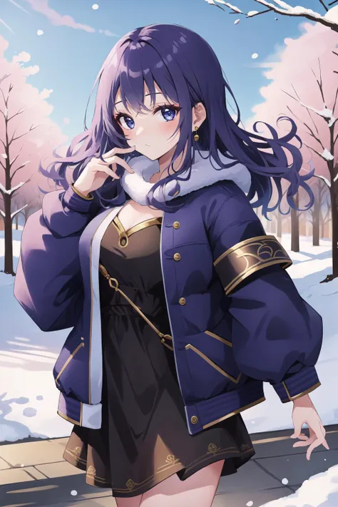 (masterpiece, best quality),  intricate details,
1girl,    <lora:ff2maria-nvwls-v1:0.8> ff2Maria, earrings, armlet, 
 <lora:puffy_jacket-1.0:0.8> jacket, snow, winter, cold, shivering,