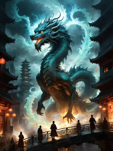 <lora:add-detail-xl:2.4> <lora:xl_more_art-full-xl:0.6> <lora:lyco-style-envydramaticlightingxl01_digital_art-xl:0.3> <lora:eastern_dragon-xl-by_hevok:1.0> <lora:rmsdxl_enhance-xl-by_rmada:2.0> <lora:rmsdxl_creative-xl-by_rmada:1.0> poster style, traditional ghostly chinese dragon, famous artwork by (andre kohn:1.2) and (michael kormarck:1.2), a colossal majestic eastern dragon with (ghostly glowing eyes:1.2) and a wavy glowing mane in a futuristic asian city at night, its body is covered with iridescent and (magically glowing scales arranged in mesmerizing fractal patterns:1.2), towering skyscrapers darken the sky, illuminated the clouds, silhouettes of people watching the spectacle, (hazy, cloudy, foggy, ghostly, eerie, ethereal, magical:1.1), (dark corners:1.2), ultra detailed