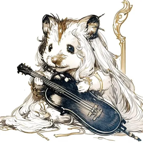 <lora:add_brightness:0.5><lora:add_detail:0.5>
(best quality), ((masterpiece)), (highers),HAMSTER, extremely detailed CG unity 8k wallpaper,
white background,monochrome,
<lora:Final_Fantasy_Logo_style:0.8>
<lora:JZCG024-hamster:0.8>JZCG024