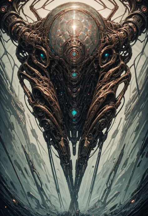 score_9, score_8_up, score_7_up, score_6_up, detailed, cinematic, interdimensional creature, biomechanical ghost, mesmerizing visual puzzle, hyper-detailed, artistic style, neural network, bioluminescent,