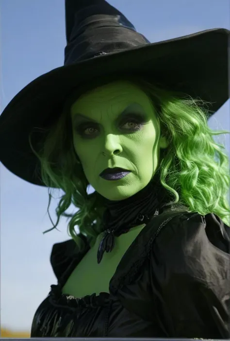 Color photo (wicked witch of the west land of Oz)(overhead natural lighting, front bounce reflector)(irregular polished glass lens)(in the style of Technicolor)(deep blacks)(evocative depth of field)(absolute sharpness)
<lora:LCM-LoRA-XL_V1:0.21>
<lora:SDXLHighDetail_v5:0.3>
<lora:MJ52:.6>
<lora:JuggerCineXL2:.6>
<lora:long_hair:1.2>