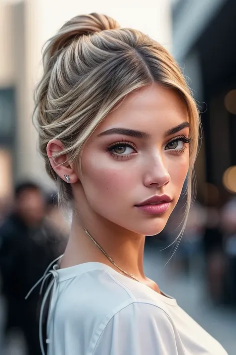 photo of beautiful (l1lyr0wl4nd-120:0.99), a woman in a (movie premiere gala:1.1), perfect hair, hair upsweep updo, wearing sexy white (shirt), (paparazzi in background:1.1), (outside a movie theater), (face focus:1.1), (painted glossy lips), modelshoot style, (extremely detailed CG unity 8k wallpaper), professional majestic (photography by garry winogrand:1.1), 24mm, exposure blend, hdr, extremely intricate, High (Detail:1.1), dramatic, soft cinematic light, (looking at viewer), (detailed pupils), 4k textures, soft cinematic light, elegant, ((((cinematic look)))), soothing tones, insane details, hyperdetailed