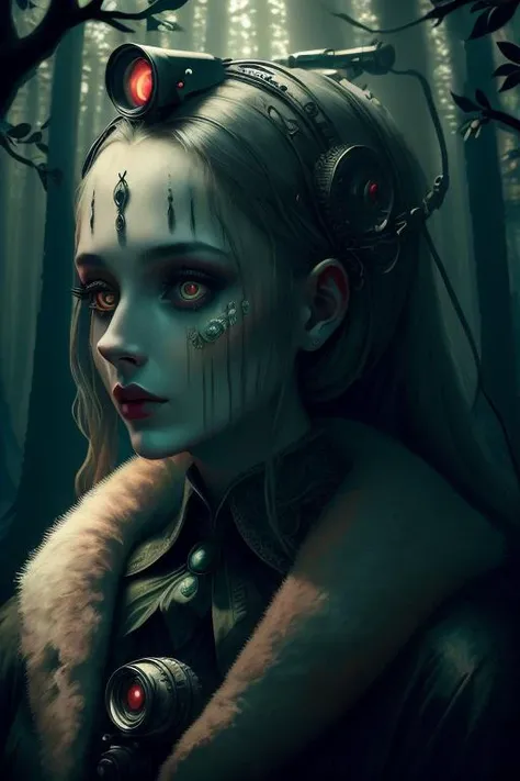 woman in a mythical forest, masterpiece, perfect face, intricate details, horror theme <lora:SpyWorld50s:1> spyworld50s