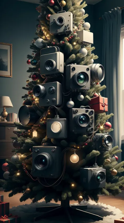 <lora:SpyWorld50s:1>SpyWorld50s, christmas tree, spy-theme, 50s, (Masterpiece:1.3) (best quality:1.2) (high quality:1.1)