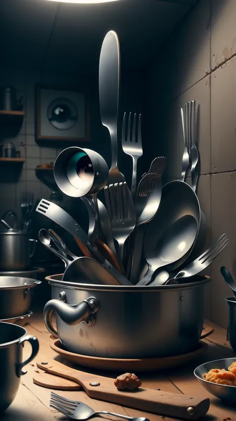 <lora:SpyWorld50s:1>SpyWorld50s, Utensils, spy-theme, 50s, (Masterpiece:1.3) (best quality:1.2) (high quality:1.1)