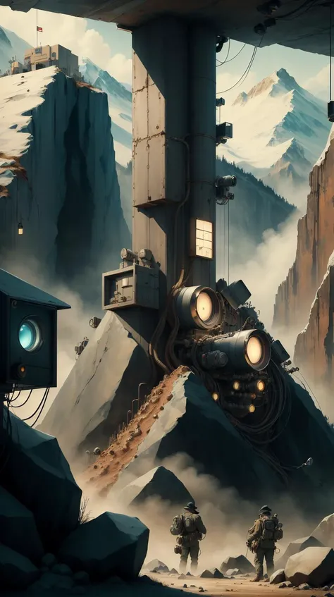 <lora:SpyWorld50s:1>SpyWorld50s, spy-theme, prospectors finding a rich gold vein in a rocky mountain mine, 50s style, secret tech, (Masterpiece:1.3) (best quality:1.2) (high quality:1.1)